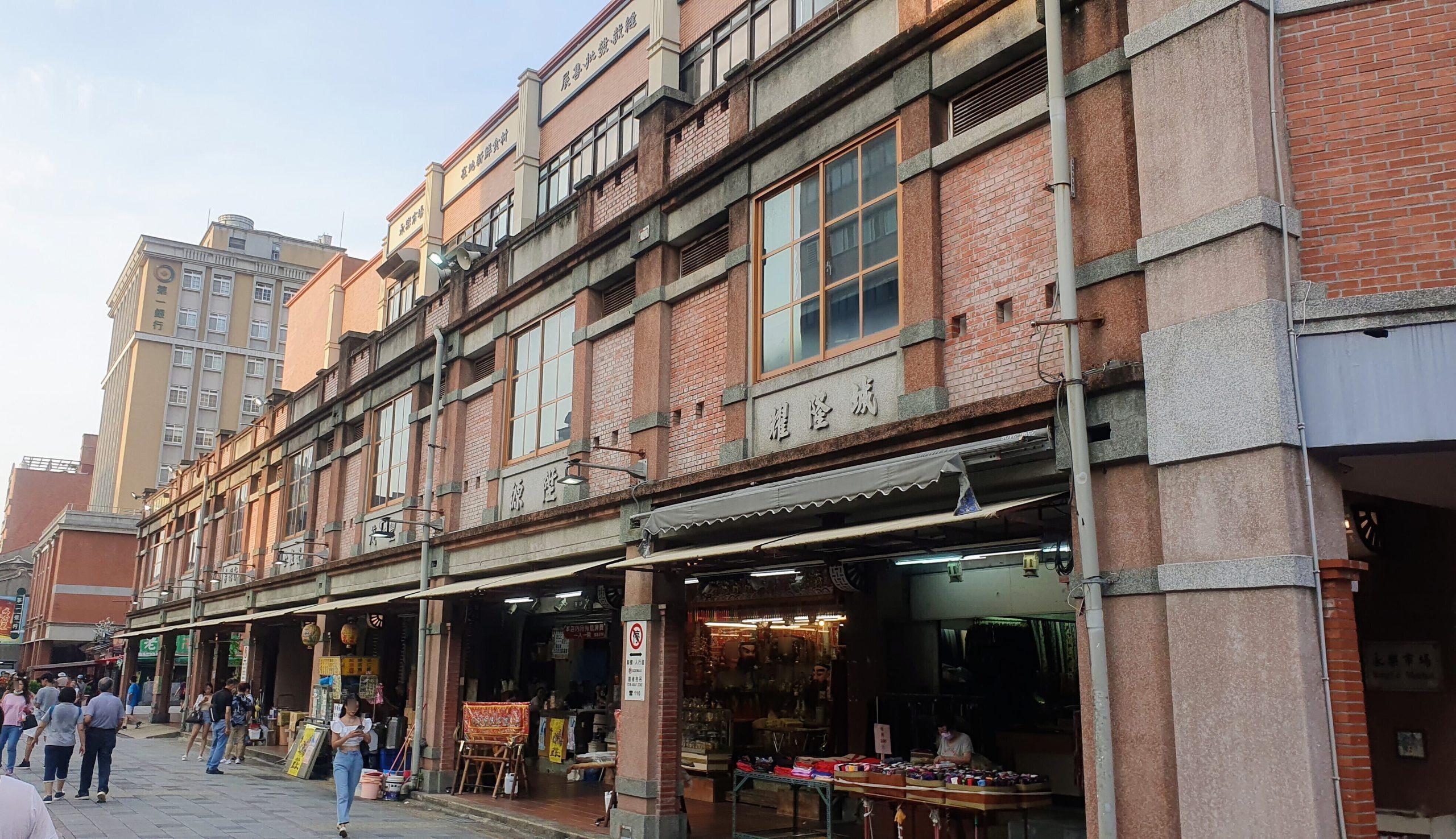 old brick buildings in taipei's dihua old street